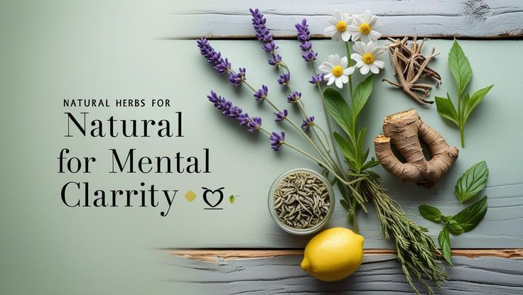Assortment of natural herbs and remedies to support mental clarity and relaxation.